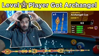 LEVEL 2 PLAYER Got ARCHANGEL CUE as his first LEGENDARY - 60 Golden Shot - 8 Ball Pool Gaming With K