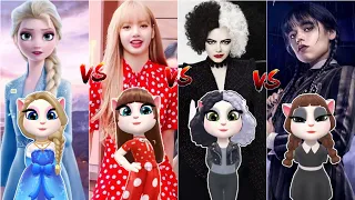 My Talking Angela 2 - Cosplay 🥰 Frozen Elsa Vs Lisa Blackpink Vs Emma Stone Vs Wednesday Addams