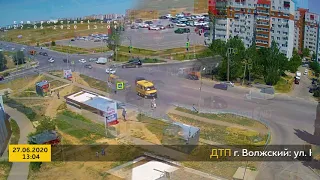 ДТП (авария г. Волжский) ул. Карбышева - ул. Оломоуцкая 27-06-2020 13-04