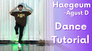 " Haegeum " Agust D Suga Mirrored Dance Tutorial Easy Step By Step #dancetutorial