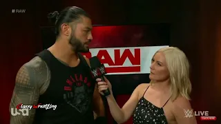 Roman Reigns Backstage Segment With Renee Young - Raw: July 9. 2018