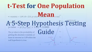 t-test for one population mean: using a five-step hypothesis testing procedure