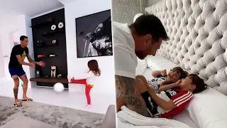 Famous Footballers Play with Their Kids 😊😊⚽ Messi, Ronaldo, Lucas Moura & More!