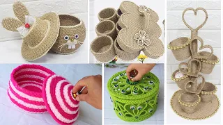 10 Storage jewelry box from jute rope/woolen | Diy storage box ideas