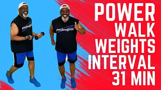 Boost Your Fitness: 31 Minute Power Walk & Weights Interval Workout | Cardio & Strength | Stretch