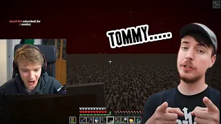 TommyInnit SPIES on MrBeast during the 100K Dream SMP Gift Card Challenge.