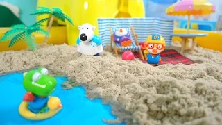 Pororo Making a beach with kids and sand! ★ Baby Toys Cartoon