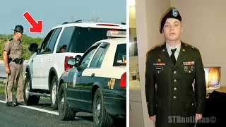 Policía para a un veterano del ejército – luego señala algo frente a su auto