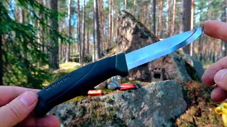 Бушкрафт нож Morakniv Companion,полный обзор,отзыв и тест в лесу.