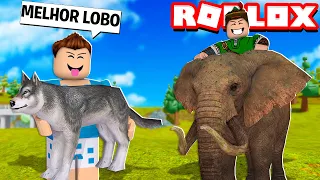 CAPTUREI ELEFANTES NA FLORESTA E LEVEI PRO ZOOLÓGICO DO ROBLOX!! (🐘 Zoo Simulator)