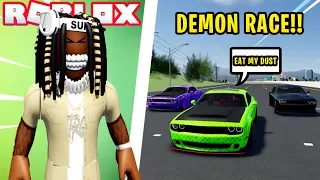 THE ULTIMATE HELLCAT DEMON RACE IN DRIVING EMPIRE!! (ROBLOX)