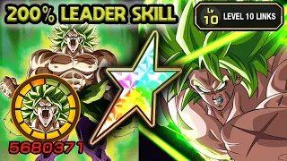 200% LEADER SKILL! 100% PHY FULL POWER SSJ BROLY LEVEL 10 LINKS! Dragon Ball Z Dokkan Battle