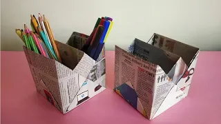 How to make Newspaper Pen Stand | Pen Holder | Recycled Craft Ideas | Quick and Easy