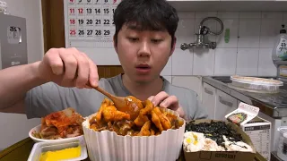 엽기떡볶이 마라맛! 꾸덕하게 마라맛이 많이 나서 참 맛있습니다 참치마요네즈밥이랑 맛있게 잘 먹었습니다 먹방MUKBANG