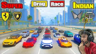 Powerful Indian Cars🔥Vs Supercars🔥Extreme Dubai Highway Drag Race GTA 5