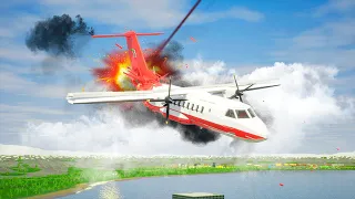 WING EXPLOSION vs PLANES - Airplane Crash in BRICK RIGS #4