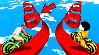 SHINCHAN AND FRANKLIN TRIED THE IMPOSSIBLE MULTI SPIRAL LOOP MEGA RAMP JUMP PARKOUR CHALLENGE GTA 5