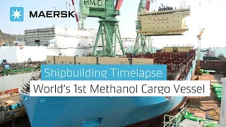 Shipbuilding Timelapse Detailed Version - World's 1st Methanol Cargo Vessel