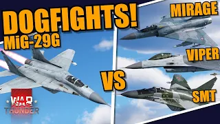 War Thunder - DOGFIGHTS! MiG-29G vs MiG-29SMT, F-16C & Mirage 2000C! THE BEST MiG-29?