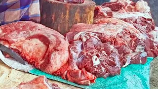 The Perfect Cut Of Beef at Biggest Meat Market in Bangladesh | Impressive Beef Cutting Muslim Bazar.