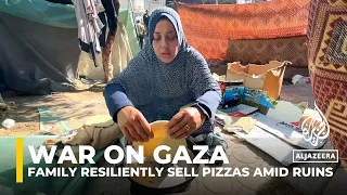 Gaza displaced family resiliently sell pizzas amid ruins