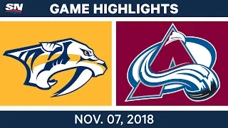 NHL Highlights | Predators vs. Avalanche – Nov. 7, 2018