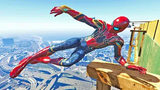 GTA 5 Spiderman Epic Jumps ▶33   Spider Man Stunts & Fails Euphoria Ragdolls Gameplay