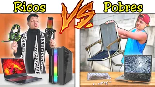 RICOS VS POBRES QUEM FIZER O MELHOR QUARTO GAMER VENCE #16 (LOJINHA DE JOGOS)