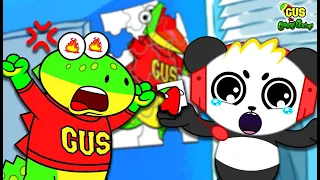 Combo Panda broke the Jigsaw Puzzle of Gus the Gummy Gator! Gus Fun Episodes with Friends and MORE!