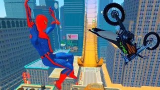 Brutal Motorcycle SpiderMan Ragdolls - GTA IV #59 (Euphoria Physics)