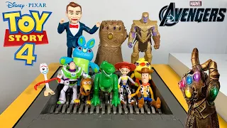 TOY STORY MEETS MARVEL | EPIC BATTLE | WOODY, BUZZ LIGHTYEAR, IRON MAN, THANOS, SHREDDING MACHINE