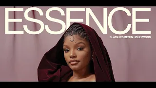 Halle Bailey during her acceptance speech at the Essence Black Women in Hollywood Awards