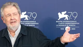 Walter Hill receiving honorary award at Venice Film Festival 2022 w/ Christoph Waltz