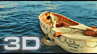 3D Clip: Tiger Can't Get Back On Boat • Lie Of Pi (5.1 Audio)