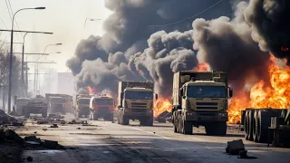 20 US Trucks Carrying 300 Tons of Cluster Bombs Detonated by Russia While Crossing the Border