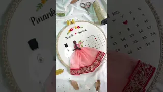 Unique and personalised Wedding embroidery gift🎁 # shorts #embroideryvideos #youtubeshorts