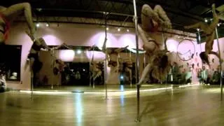 Sinsational Pole Dance Studio Christmas on a pole (burlesque)