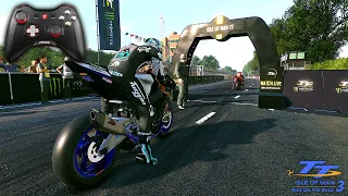 TT Isle of Man: Ride on the Edge 3 | SUZUKI GSX-R 1000R at Clypse Course | Controller Cam gameplay