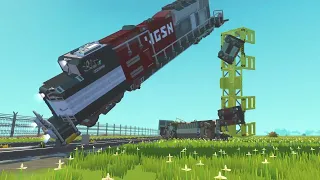 Scrap Mechanic Train Crash Compilation