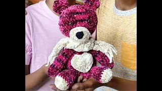 Velvet Valentine Crochet Bear "Show & Tell" by Jonah's Hands