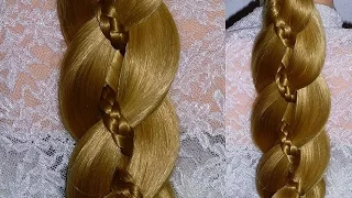 4 Strand Braid  FOR  BEGINNERS: Braid in Braid Hairstyle.Penteados