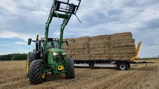 Stroh Ernte 2023 Köhl Harvest / Let`s Drive John Deere 6R185