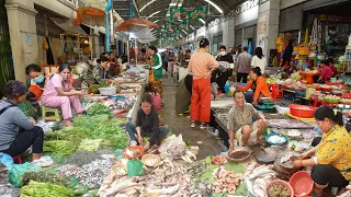 Cambodian Routine Fresh Food @ The Market - Fish, Prawn, Jackfruit, & More