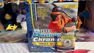Opening 2023 Bowman Chrome baseball Mega Box ! ! ! ITS MOJO TIME BABY !