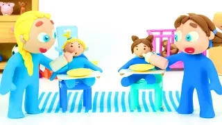 DibusYmas Toy dolls 💕Superhero Play Doh Stop motion cartoons for children
