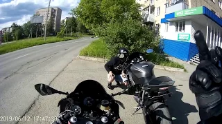 Yamaha YZF R6, wheelie and ride with girl/Вилли! С девушкой, на мотоцикле.