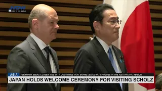 Japan holds welcome ceremony for visiting German Chancellor Scholz