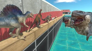 Dangerous Narrow Bridge | Don't Fall into the Pool Trap - Animal Revolt Battle Simulator