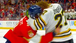 Sam Bennett Hampus Lindholm Fight Leads to BRAWL (FULL CLIP) Bruins vs Panthers | NHL Highlights