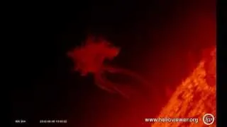 Solar Flare - Prominence eruption in the northeast of the Sun, with CME (June 8, 2012) - Video Vax